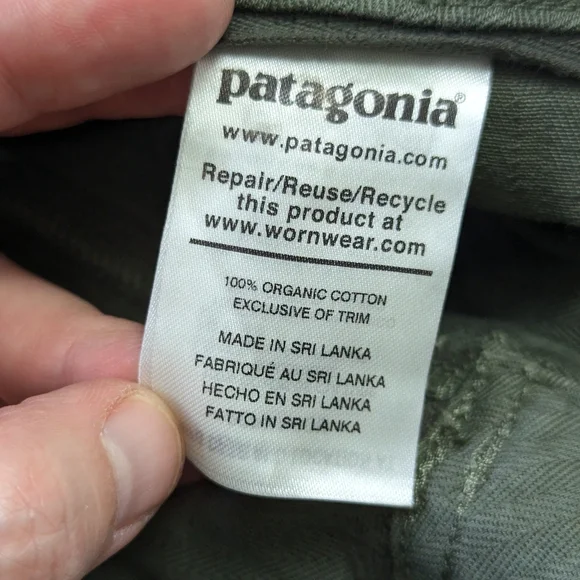 NWT Green Patagonia Organic Cotton Herringbone Utility Pants, Hiking Trousers - Picture 11 of 16